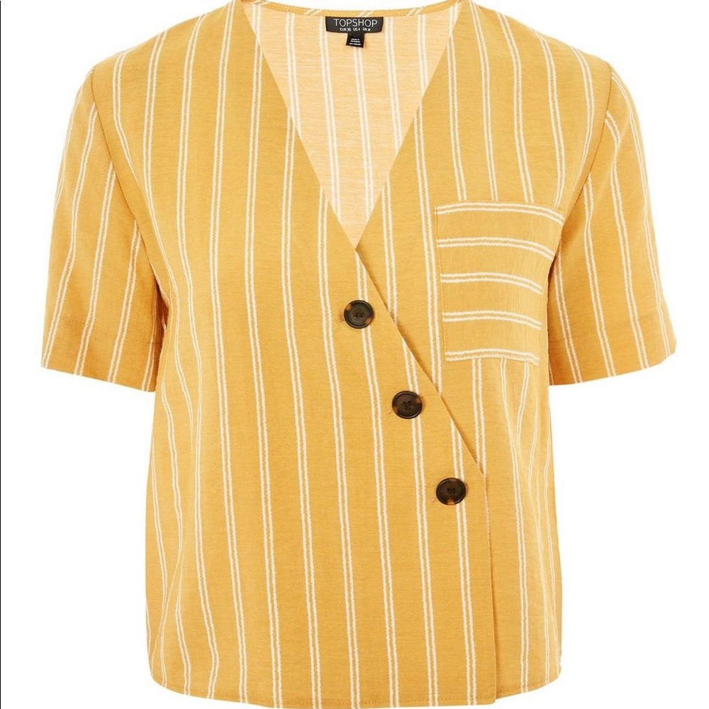 NWT Topshop Linen-Blend Asymmetrical Top